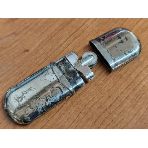 83 - Vintage Dunhill Rollagas Silver Plated Lighter, Oval Shape SlimLine Pocket / Dress Lighter, Marked 