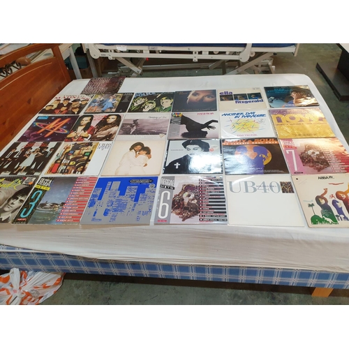 124 - Collection of 25 x LP's Records Vinyl inc; Abba, UB40, Streisand/Guilty, Milli Vanilli, Madness, Blo... 