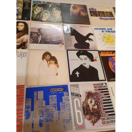 124 - Collection of 25 x LP's Records Vinyl inc; Abba, UB40, Streisand/Guilty, Milli Vanilli, Madness, Blo... 