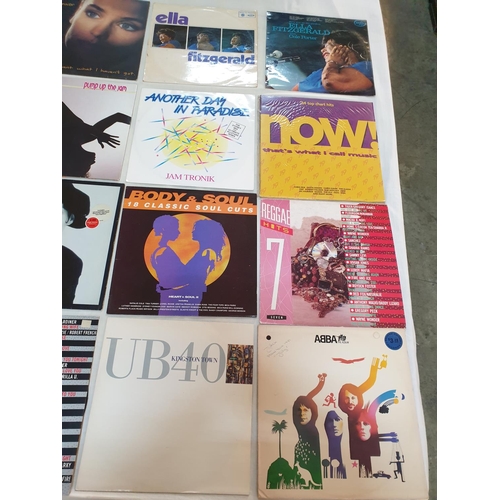 124 - Collection of 25 x LP's Records Vinyl inc; Abba, UB40, Streisand/Guilty, Milli Vanilli, Madness, Blo... 