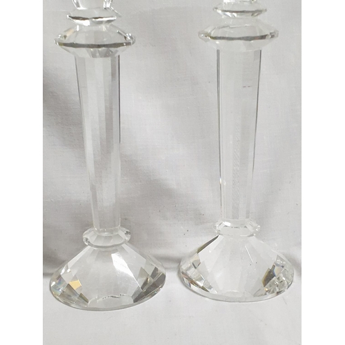 239 - Pair of Crystal Candle Sticks (H:23cm each)