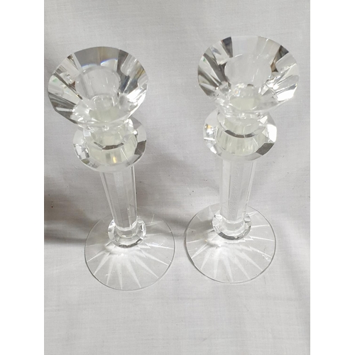 239 - Pair of Crystal Candle Sticks (H:23cm each)