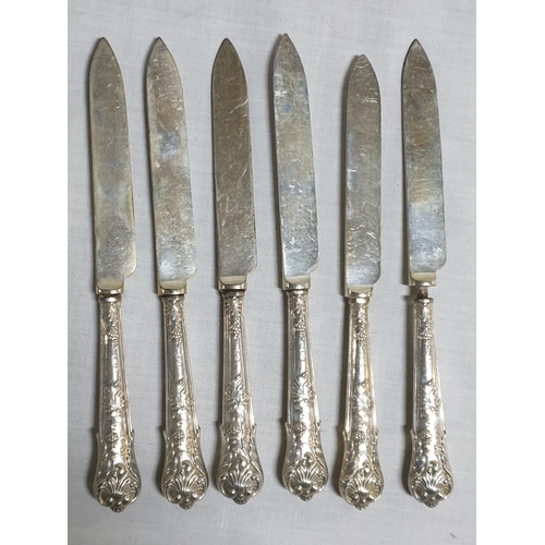 410 - Boxed Antique Silver Handled (English Hallmark) Buter / Fruit Knife Set (1 x Needs Repair) in Origin... 