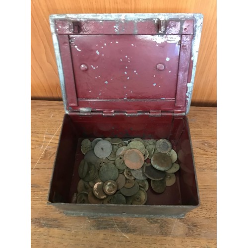 777 - Collection of Antique Military Buttons with Metal Box