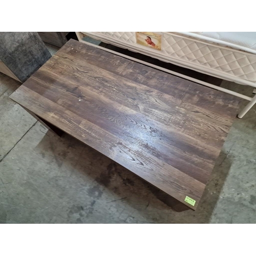 216B - Dark Wood Effect Coffee Table with Lower Shelf, (Approx. 120 x 60 x 45cm)