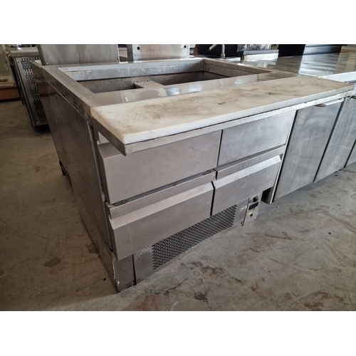 786 - Stainless Steel Commercial 4-Drawer Chiller Table / Salad Preparation Bar, (Approx. 94 x 90 x 86cm)