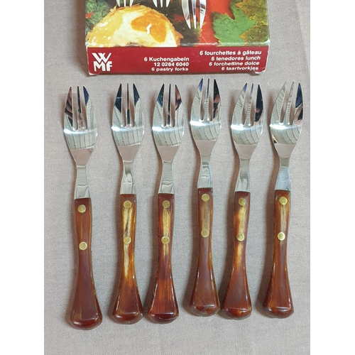 812 - WMF - Vintage (50's - 70's) Cutlery Made in Germany WMF/Johnny - Tapete Classic 70's Cake Forks with... 