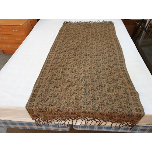 385 - 3 x Oriental Large Cotton and Hand Decorated Shawl / Scarf in Earth Colours (90 x 190cm each)