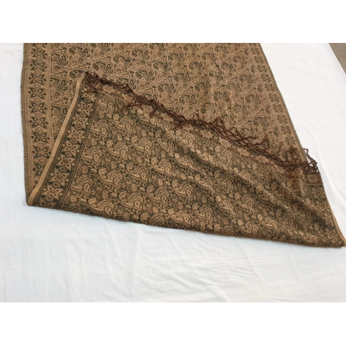 385 - 3 x Oriental Large Cotton and Hand Decorated Shawl / Scarf in Earth Colours (90 x 190cm each)