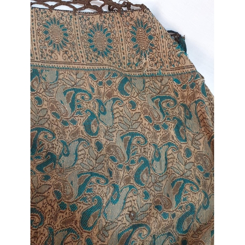 385 - 3 x Oriental Large Cotton and Hand Decorated Shawl / Scarf in Earth Colours (90 x 190cm each)