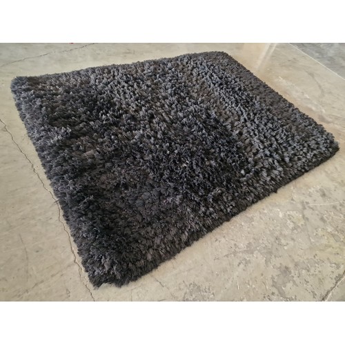 763 - Asiatic (London) 'Cost Textures' Plush Black Colour Deep Pile Rug / Carpet, (Approx. 120 x 170cm)