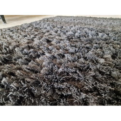 763 - Asiatic (London) 'Cost Textures' Plush Black Colour Deep Pile Rug / Carpet, (Approx. 120 x 170cm)