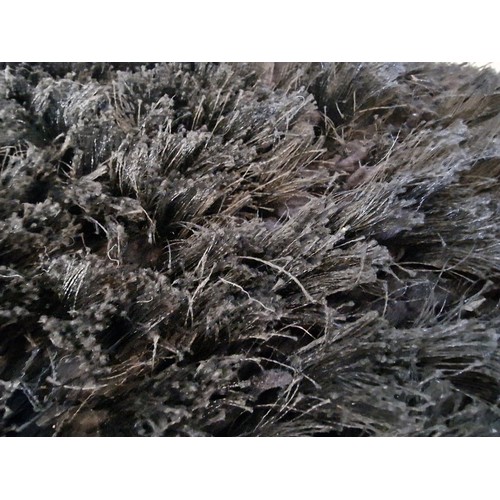 763 - Asiatic (London) 'Cost Textures' Plush Black Colour Deep Pile Rug / Carpet, (Approx. 120 x 170cm)