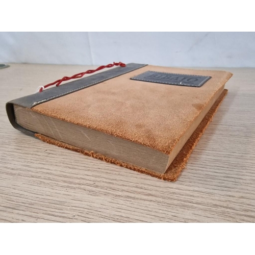 18 - Write Your Book - Blank Book in a Suede Cover Recycled Paper Good Luck for Pulizer