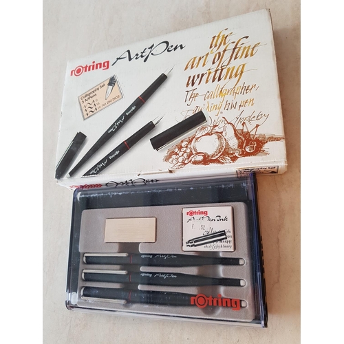 38 - Art Pen - The Art of  fine Writing (Rotring Art Pen Calligraphy Set), (3 Art Pens and Pen Nibs)