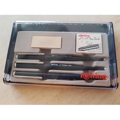 38 - Art Pen - The Art of  fine Writing (Rotring Art Pen Calligraphy Set), (3 Art Pens and Pen Nibs)