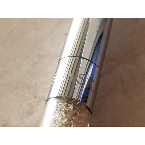 40 - Silver Finish Pen Features a Unique Crystal Body in White Tone Ballpoint Pen (Swarovski) Together wi... 