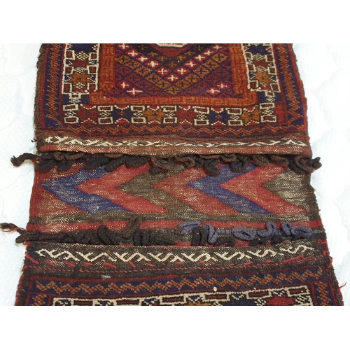 251 - Afghan Made Saddle Bag - Vintage Style / Wool (128 x 51cm), (Camel / Donkey Saddle)