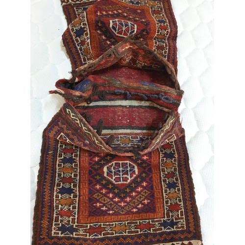 251 - Afghan Made Saddle Bag - Vintage Style / Wool (128 x 51cm), (Camel / Donkey Saddle)