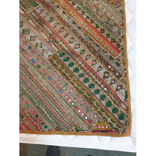 383 - Mirror Textile - Oriental Small Rug / Cover  / Wall Decor (70 x 140cm) Cotton, Light Colours, Mirror... 