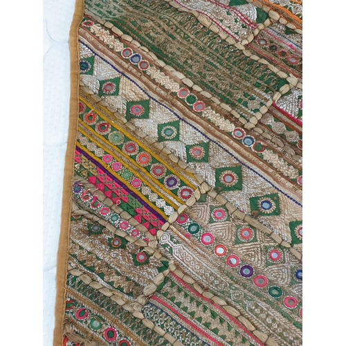 383 - Mirror Textile - Oriental Small Rug / Cover  / Wall Decor (70 x 140cm) Cotton, Light Colours, Mirror... 