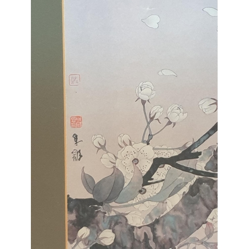 409 - Chinese Fine Art - 3 x Prints in Frames; 2 x Traditional Chinese Landscapes (72 x 45cm each) and 