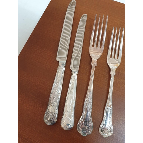 89 - Viners Vintage Style Cutlery Set (Full Set of 6 x Persons Silver Plated, Sheffield England) in Woode... 