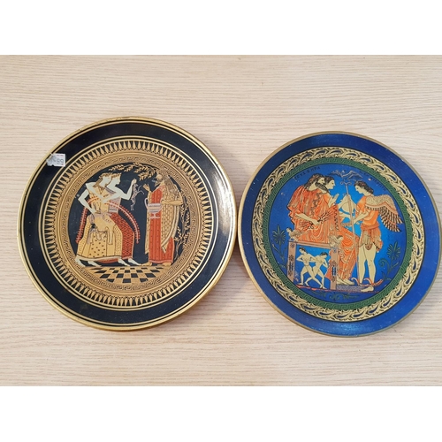 655 - Greek and Cyprus Souvenirs Collection of 14 x ceramic Decorative Plates (Different Sizes) with Tradi... 