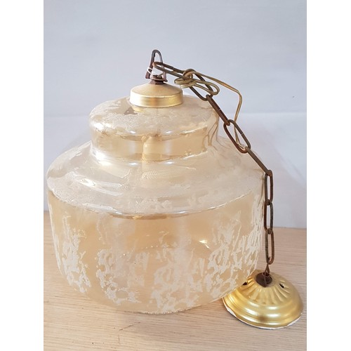 724 - Retro Style Amber Glass Hanging Light