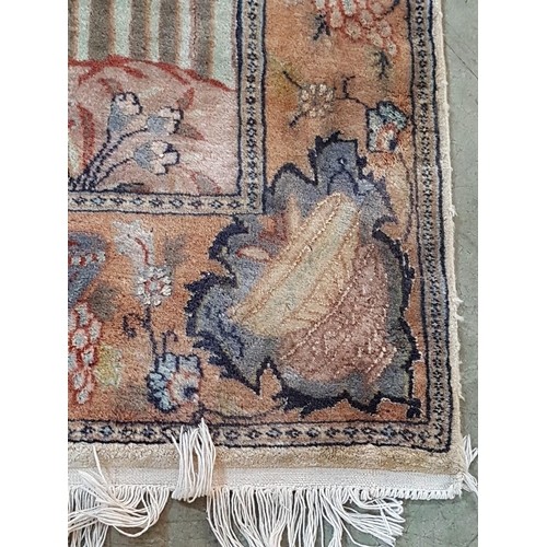 721 - Decorative Carpet with Oriental Scene (Wool / Silk) Perhaps Made in Pakistan (190 x 120cm)