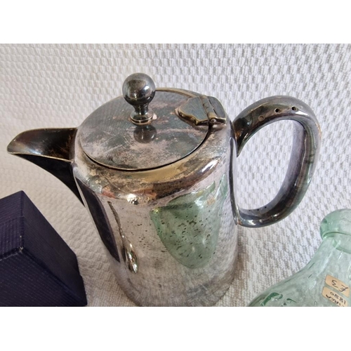 234 - Vintage Silver Plated Tea Pot (Made in England), Together with Small White Metal Candle Stick and 2 ... 