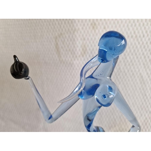 235 - Vintage Bohemia Glass (Blue Colour) Abstract Figurine