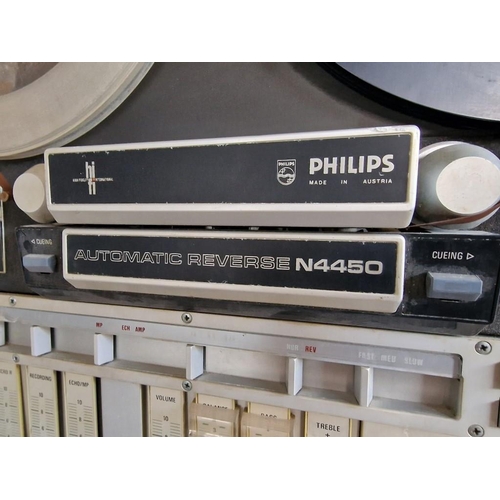 244 - Vintage Philips Reel to Reel Tape Recorder, (Model: N4450), Together with 2 x Maxwell Tapes, (3)