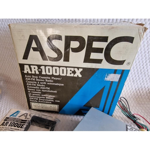 246 - 'Aspec' Car Radio (AR-1000EX) with Box, Together with 'Telereport 10', (untested), (2)