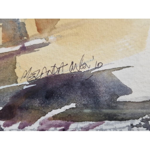 426d - Framed Original Watercolour by Michael Owen, Titled 'Melanda, 10', Believed to be Fishing Shelter Ne... 