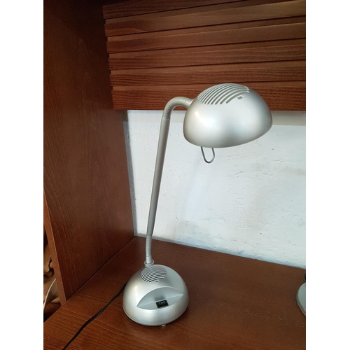 428 - 2 x Modern Desk Lamps in Silver Colour (Un-Tested)