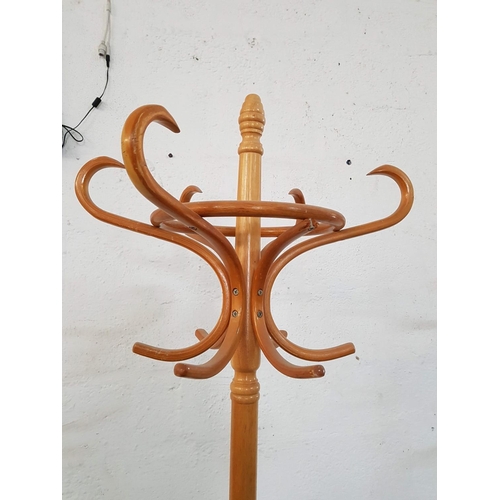 431 - Retro Style Light Colour Wood Coat Rack (Umbrella, Hat Rack / Stand), (H: 190cm), (A/F)