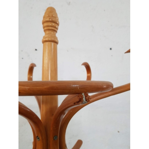 431 - Retro Style Light Colour Wood Coat Rack (Umbrella, Hat Rack / Stand), (H: 190cm), (A/F)