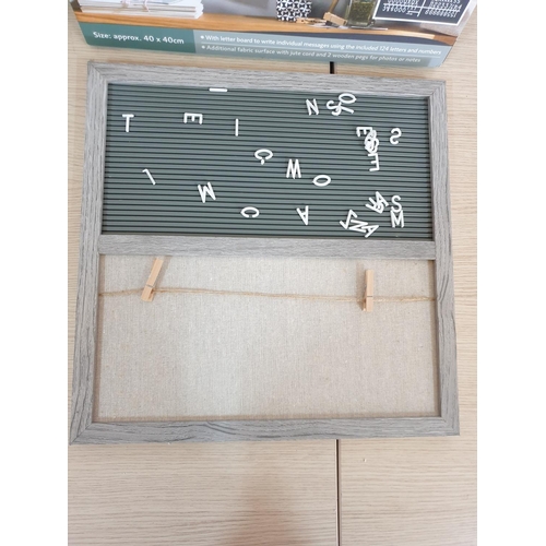 506 - Memo Board (Melinera) Size Approx. 40 x x40cm) Board with Letter and Numbers