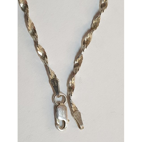 194 - Silver Jewellery; Greek Key Link Bracelet (L:20cm)  .925 Silver, Total Weight 8gr Together with .925... 