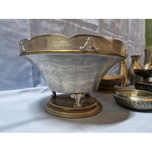 650 - Large Collection of Assorted Silver Plated and White Metal Table Ware; Vases, Jugs, Bowls, Dishes, e... 