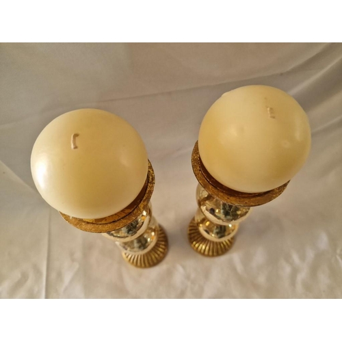 190 - Pair of Gold Tone Candlesticks 