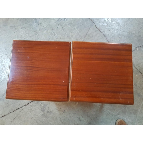 252 - Retro Style Coffee Table Rectangular (46 x 100 x 44.5cm Together with 2 x Square Side Tables (43 x 4... 