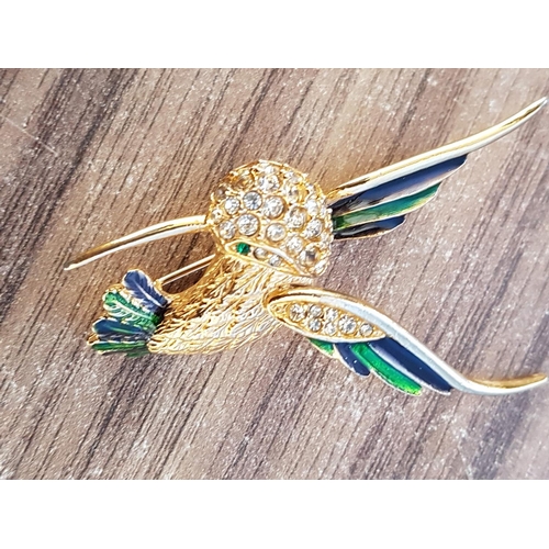 407 - Gold Plated / Enamel Retro Brooches (2pcs)