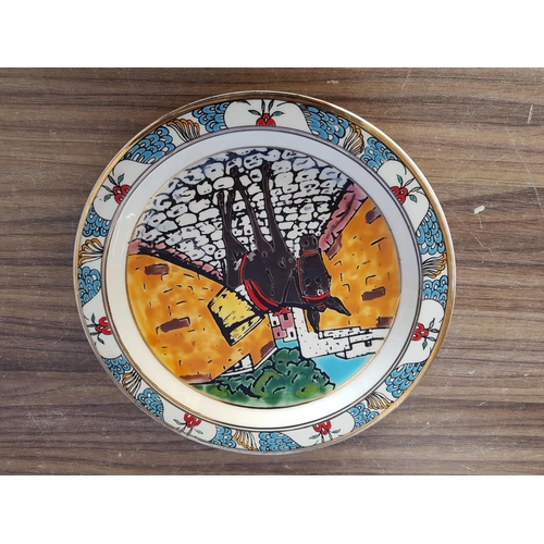 409 - Hand Made Home Decor; Ceramic Decorative Plate (Ø:25cm) and Turtle (Wood and Mother of Pearls (Appro... 