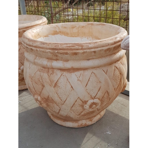 610 - Pair of Large Decorative Plaster Plant Pots (Ø: 56cm x H: 51cm each), (2)