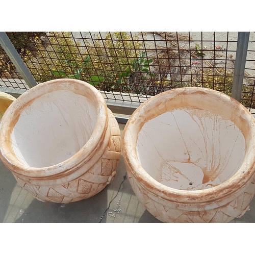 610 - Pair of Large Decorative Plaster Plant Pots (Ø: 56cm x H: 51cm each), (2)