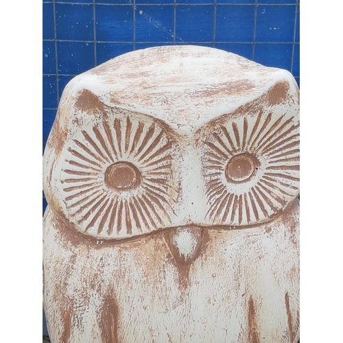 612 - Large Outdoor Owl Plaster Sculpture (H:60cm)