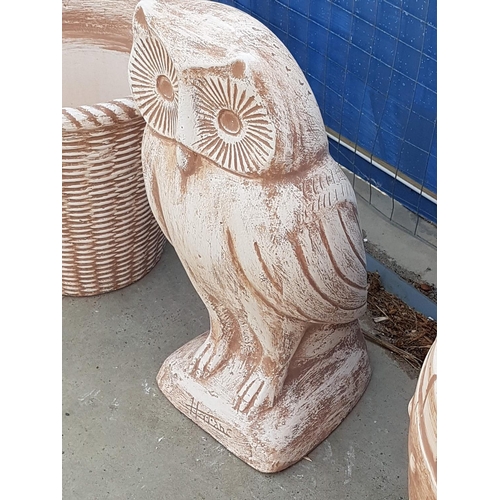 612 - Large Outdoor Owl Plaster Sculpture (H:60cm)