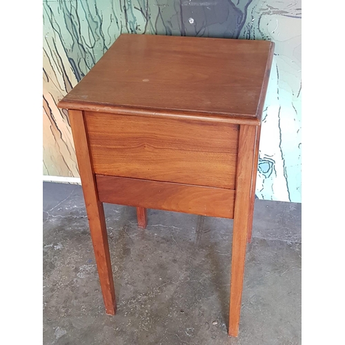150 - Vintage Sewing Craft Box / Stool with Drawer (36 x 36 x 62cm)